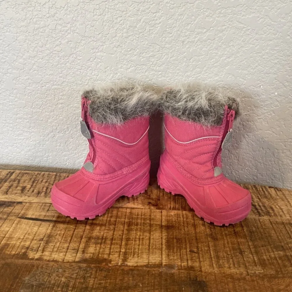 C9 Champion Toddler Girls Size 6 Pink Faux Fur Winter Snow Boots Thermolite